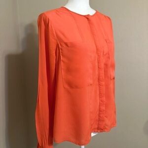 Anthropologie Maeve Clara Coral Button Down Blouse Size 4